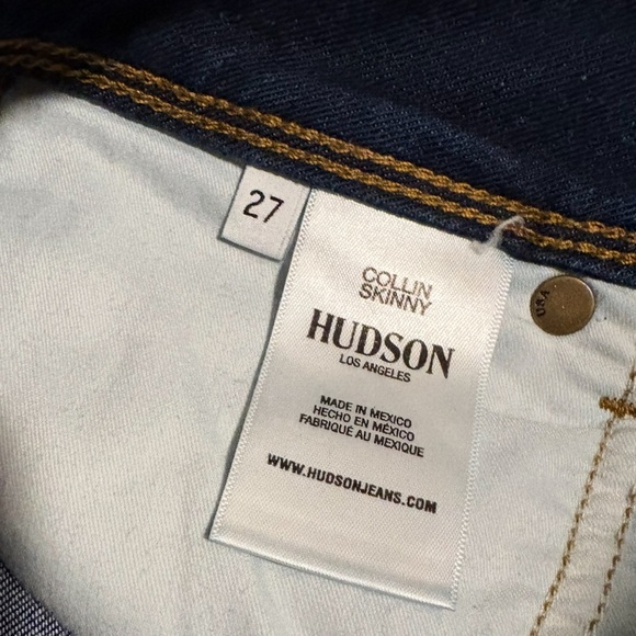 NEW Hudson Jeans Dark Blue Collin Skinny Jeans size 27 - Picture 10 of 11